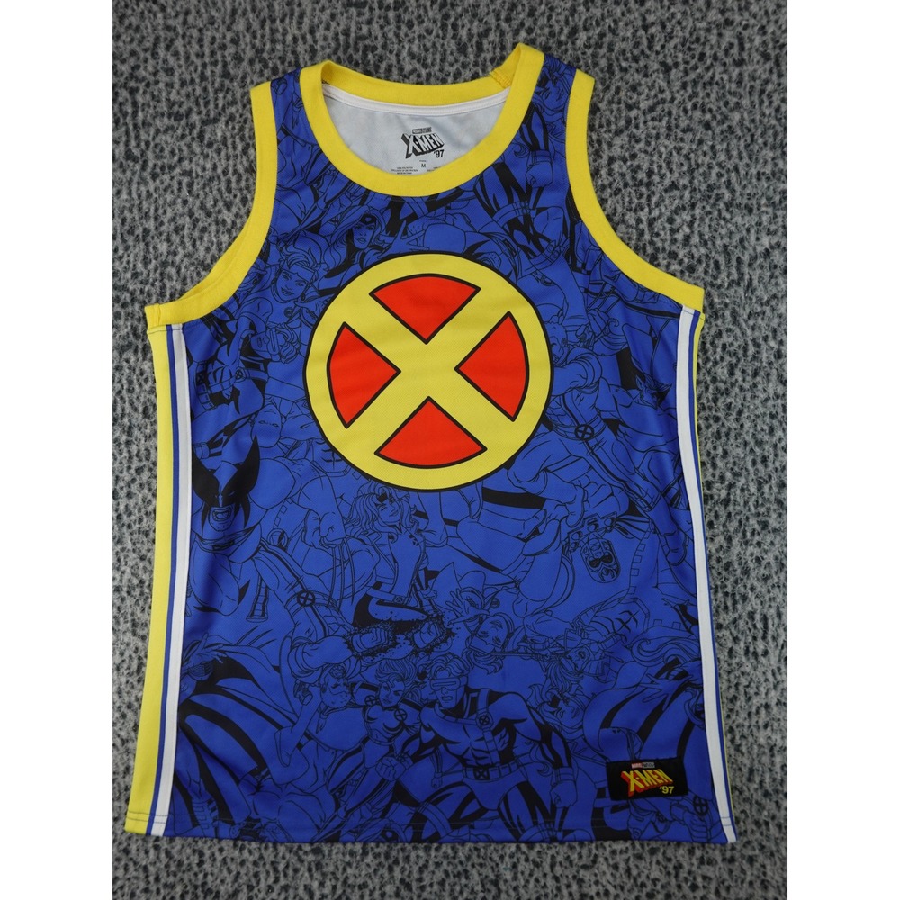 Marvel Studios X-Men 97 Basketball Jersey Mens Medium Blue Excellent Mesh Tank